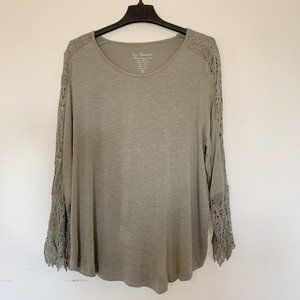 Chico's Knit olive green top